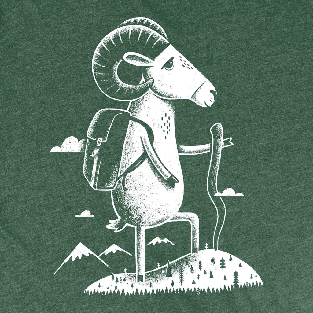 Adult Crew Neck - Bighorn Sheep Forest Green Tee (XS - 3XL) by Factory 43
