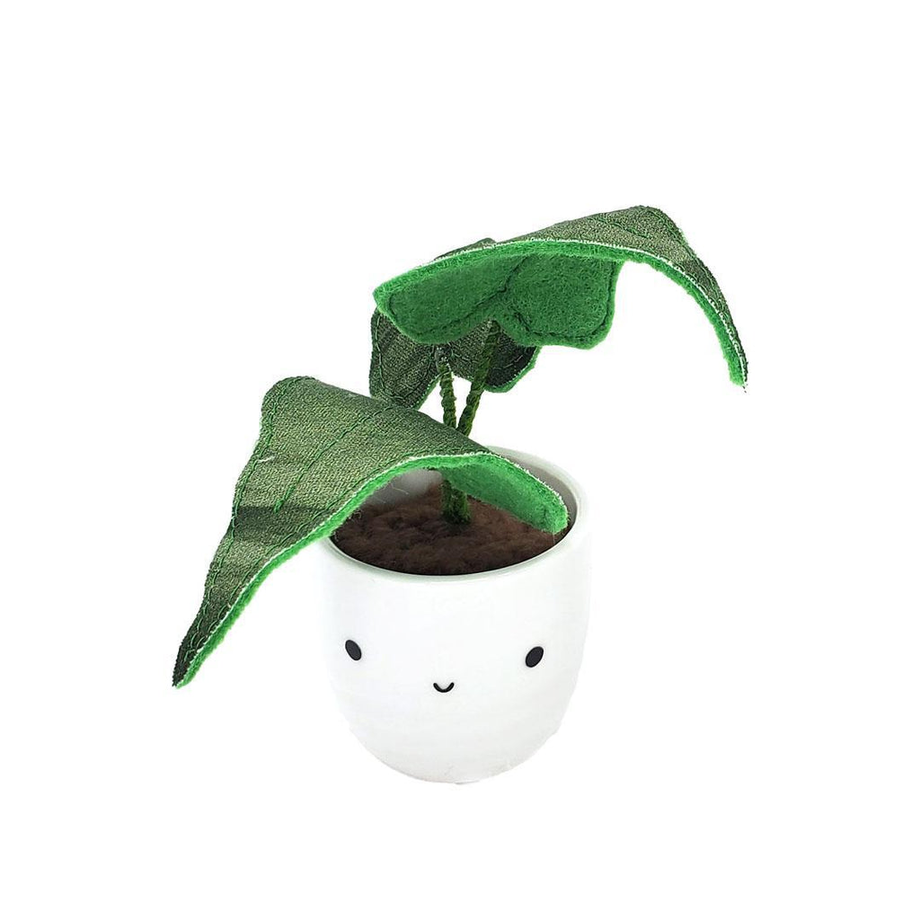 Collectible - Little Sprout Fabric Plant (Smile Two Broad Leaves) by World of Whimm