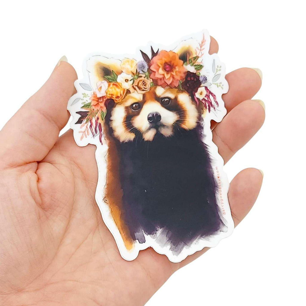 Sticker - 4 in - Red Panda Vinyl by Darcy Goedecke