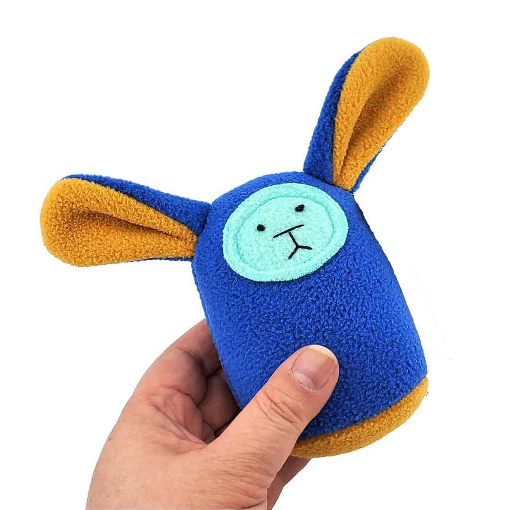 Plush Rattle - Blue Bunny (Mustard Yellow Ears) by Mr. Sogs