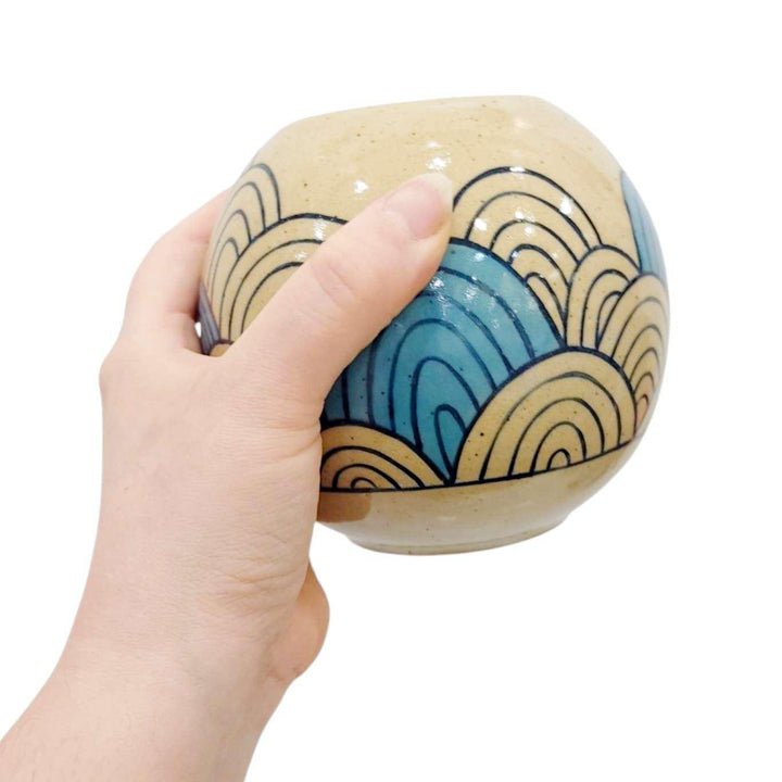 Vase - Blue Waves (OOAK) by Jennifer Fujimoto Collection