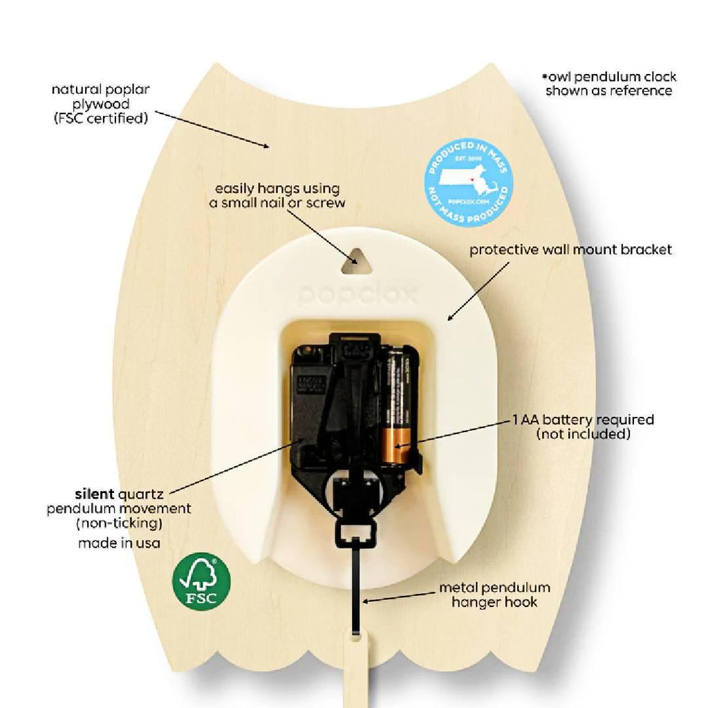 Wood Clock - Shark Pendulum by Popclox