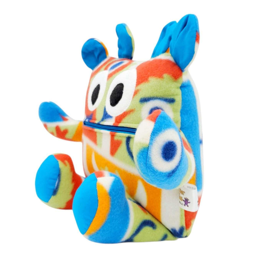 Plush - 14in - Large Chomper Buddy (Colorful Monsters Blue) by Peek A Boo Plush, image 3 of 7
