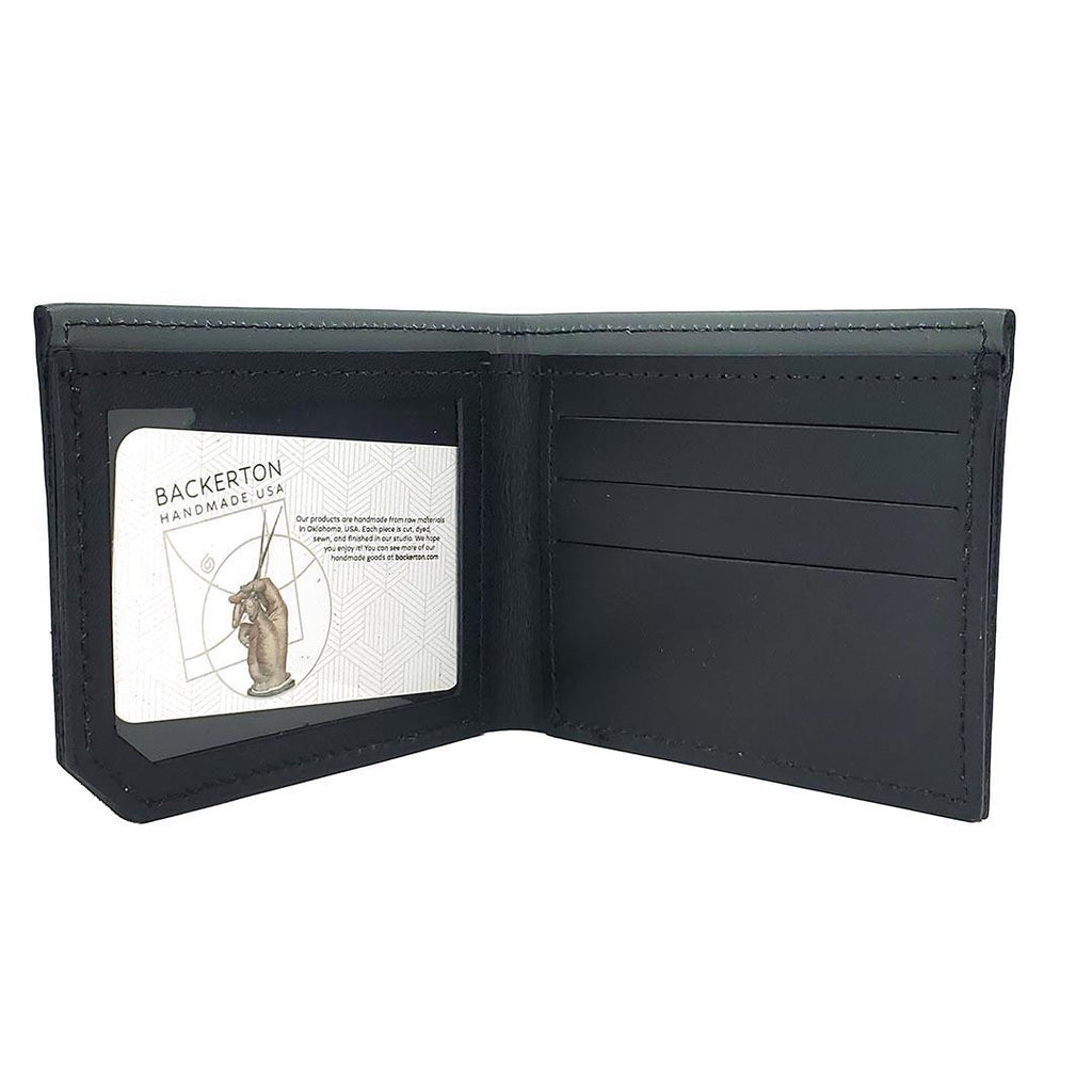 Leather Wallet - Geometric Trees (Gray) by Backerton