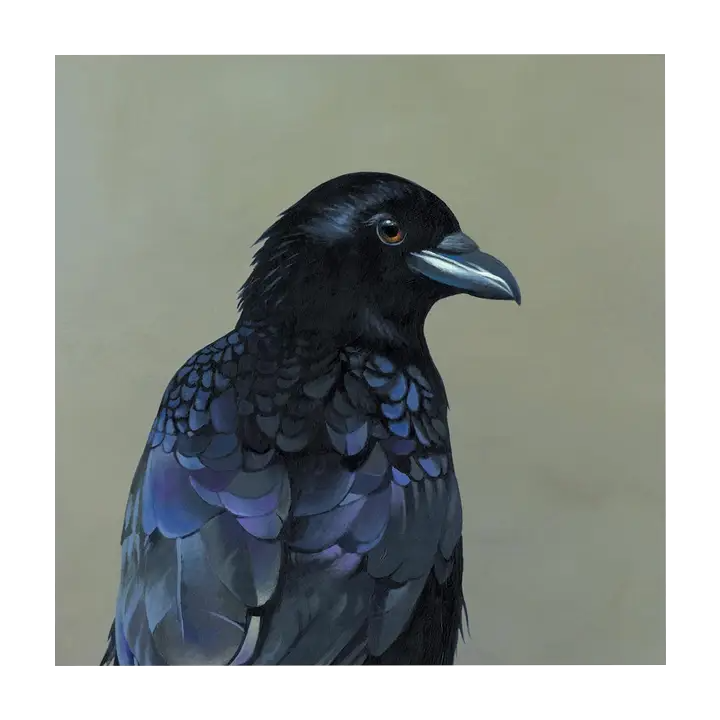 Wall Art - Crow on 10in x 10in Wood Panel by The Mincing Mockingbird