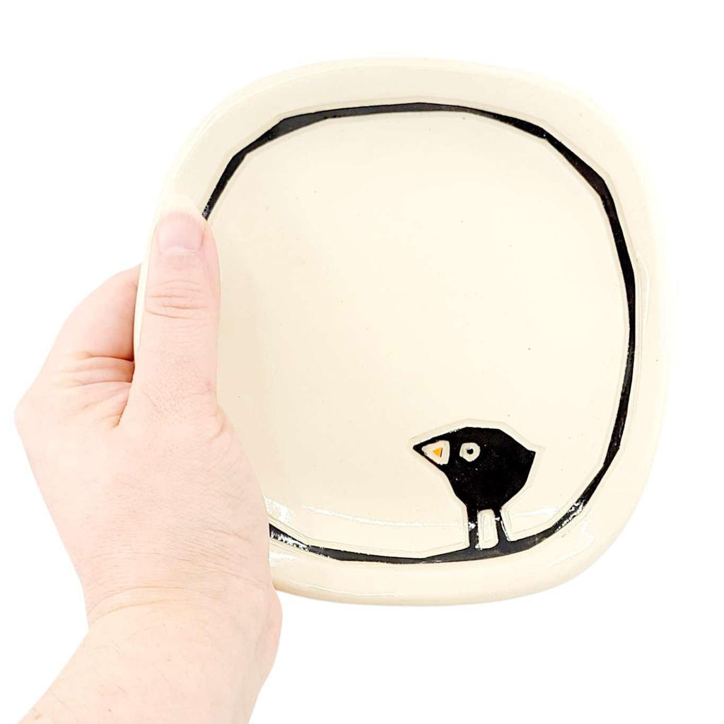 Small Plate - Black Bird Dish by Susan Stone Design