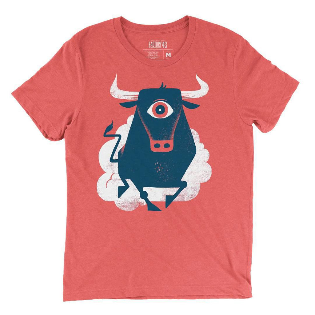 Adult Crew Neck - Bull's Eye Red Tee (XS - 3XL) by Factory 43