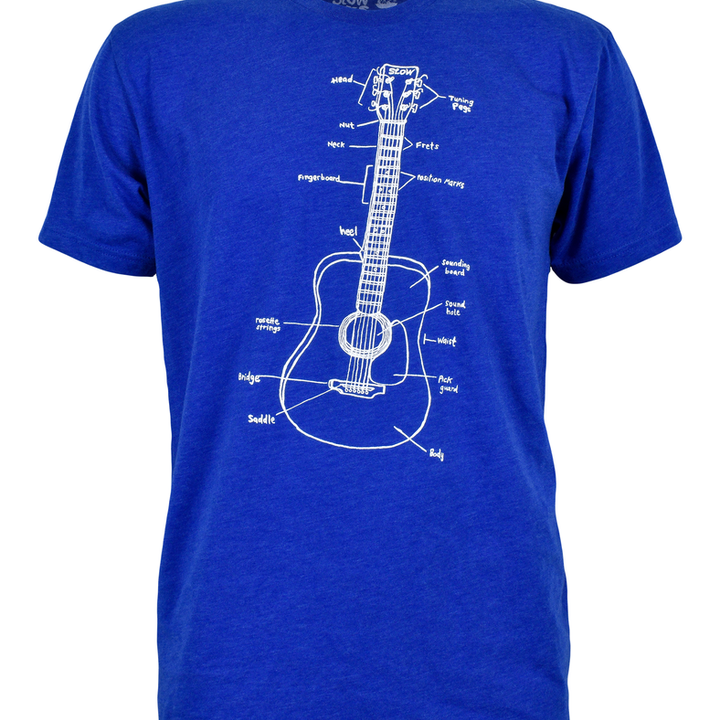 Adult Crew Neck - Guitar Lessons Royal Blue Tee (S - 2X) by Slow Loris