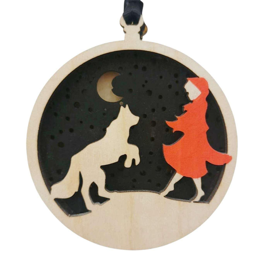 Ornament - Light Up Wood (Red Riding Hood) by Squirrel Tacos Papercuts