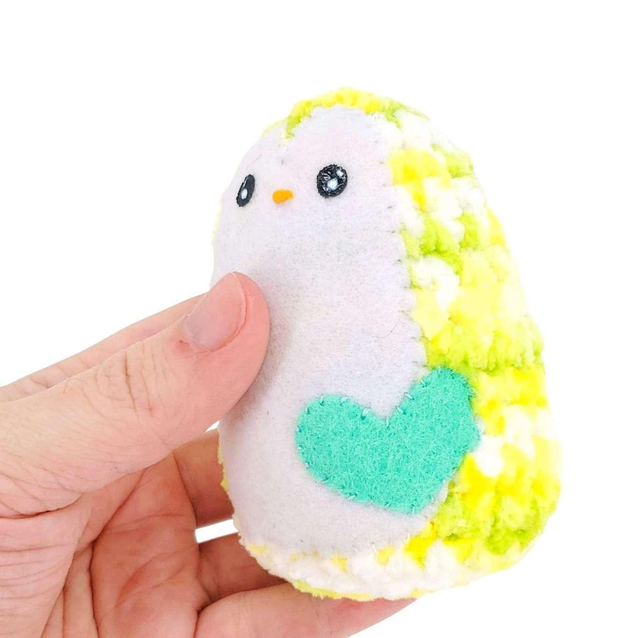 Plush Toy - Small Penguin (Lemon Lime with Aqua Heart) by Moyo Workshop, image 2 of 6