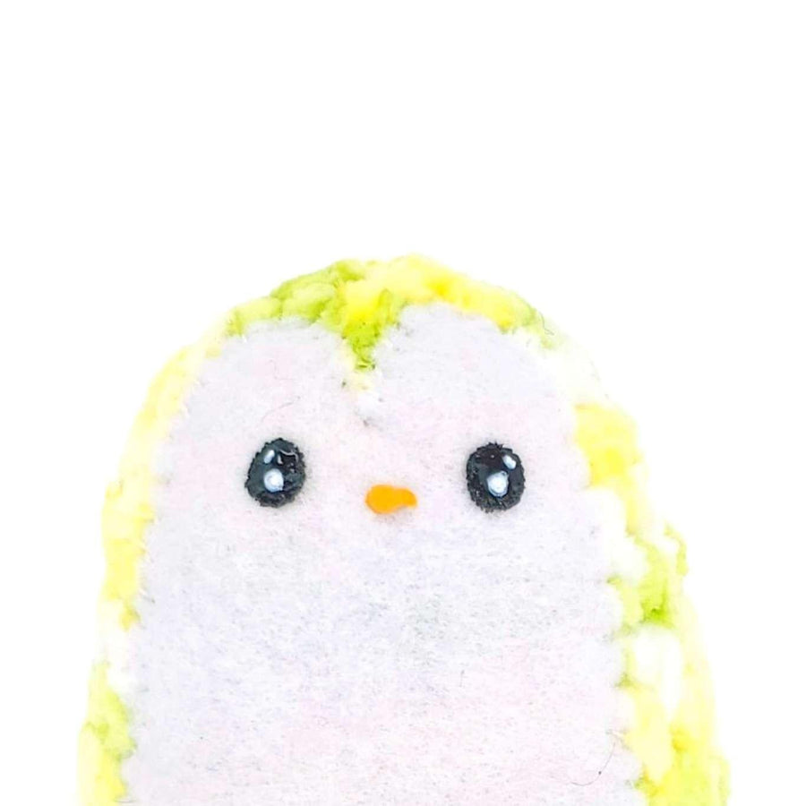 Plush Toy - Small Penguin (Lemon Lime with Aqua Heart) by Moyo Workshop, image 1 of 6
