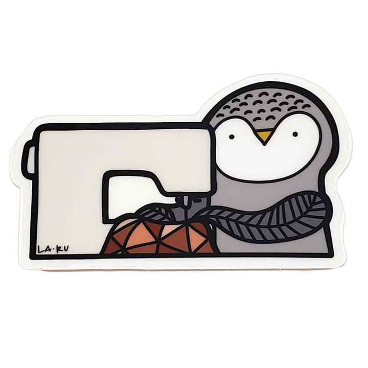Sticker Vinyl - Quilting Owl (Transparent) by La Ru