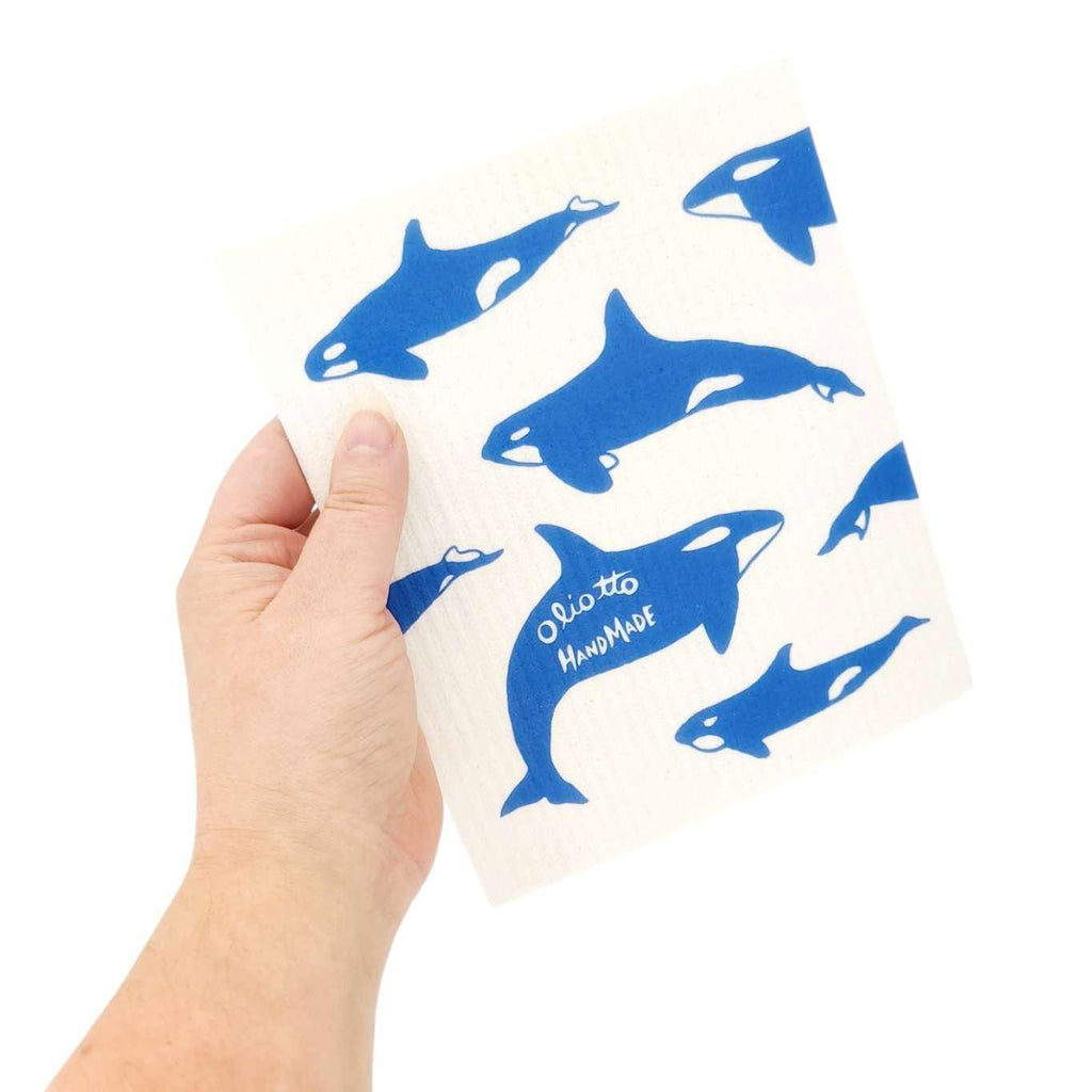 Swedish Dish Cloth - Orcas by Oliotto