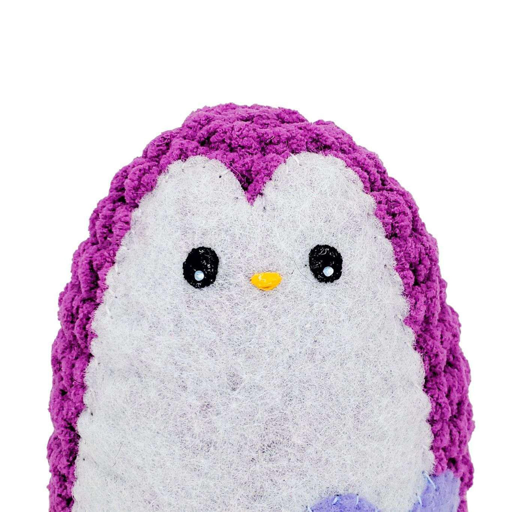 Plush Toy - Medium Penguin (Purple with Purple Heart) by Moyo Workshop