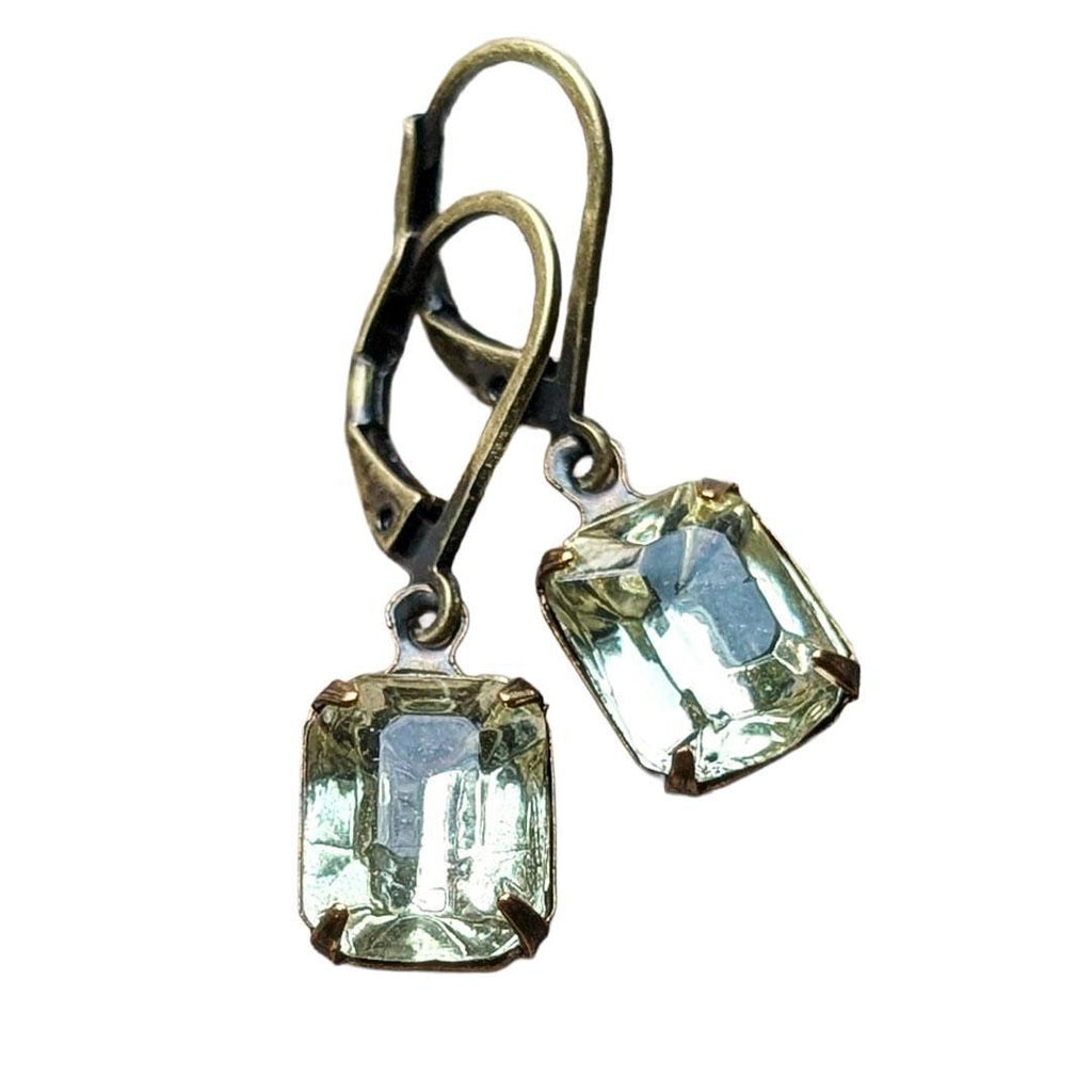 Earrings - Oranges and Yellows - Brass Vintage Rhinestone Dangles (Assorted Styles) by Christine Stoll | Altered Relics