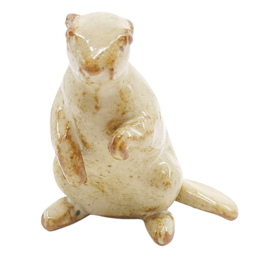 Collectible - Tea Pet Figurine (Off-White Beaver) by Mist Ceramics