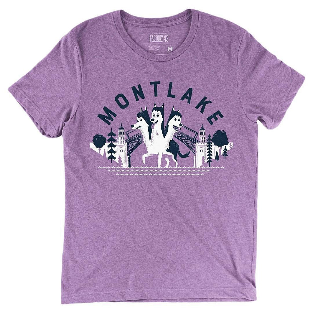 Adult Crew Neck - Montlake Bridge Heather Purple Tee (XS - XL) by Factory 43
