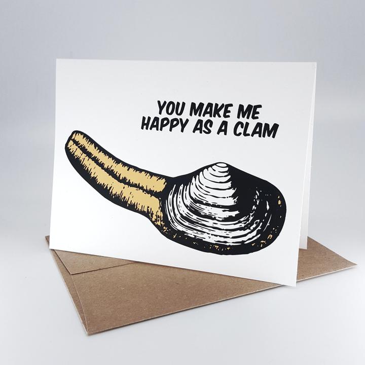 Card - Anniversary - You Make Me Happy As A Clam by Orange Twist