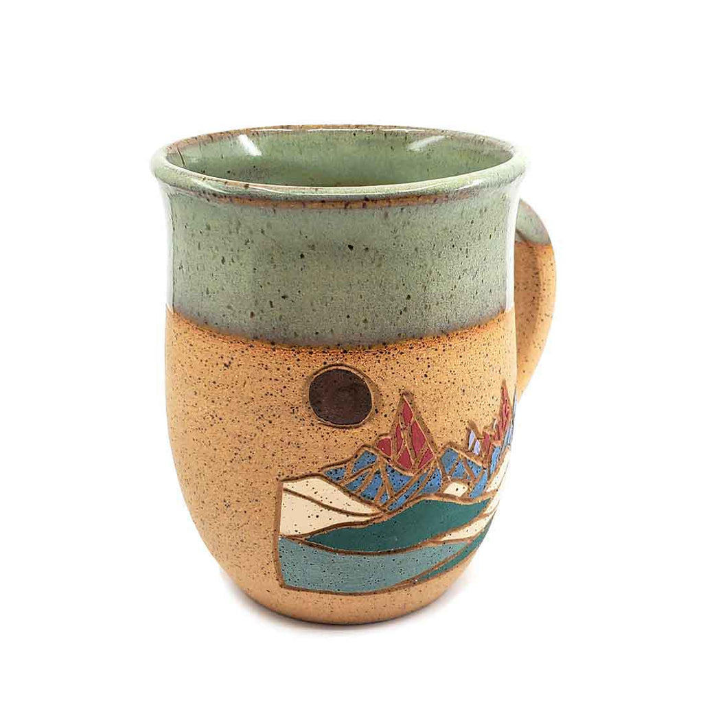 (20% Off) Mug - 16oz - Mountain Mug - Seafoam Evening by Forest Jeannie Pottery