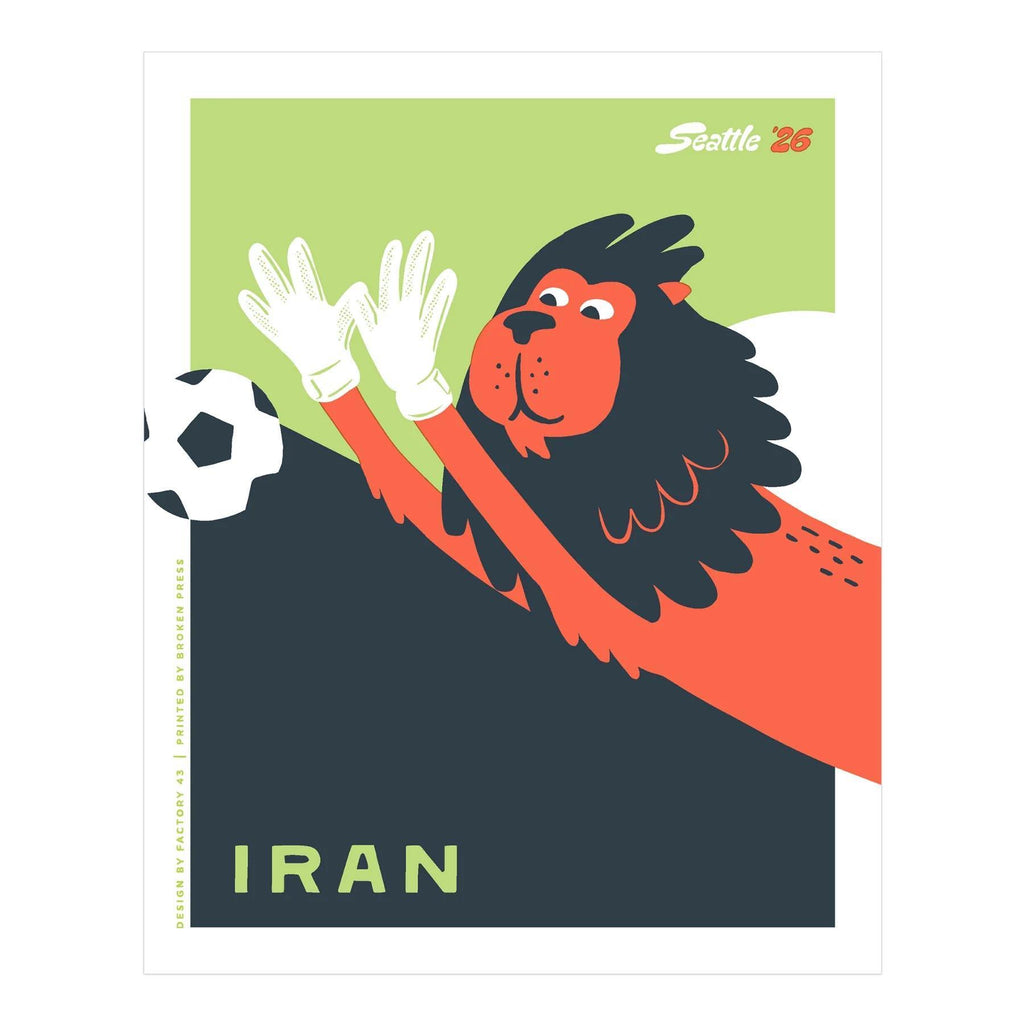 Art Print - 8x10 - Seattle Soccer 2026 - Iran Print (Green) by Factory 43