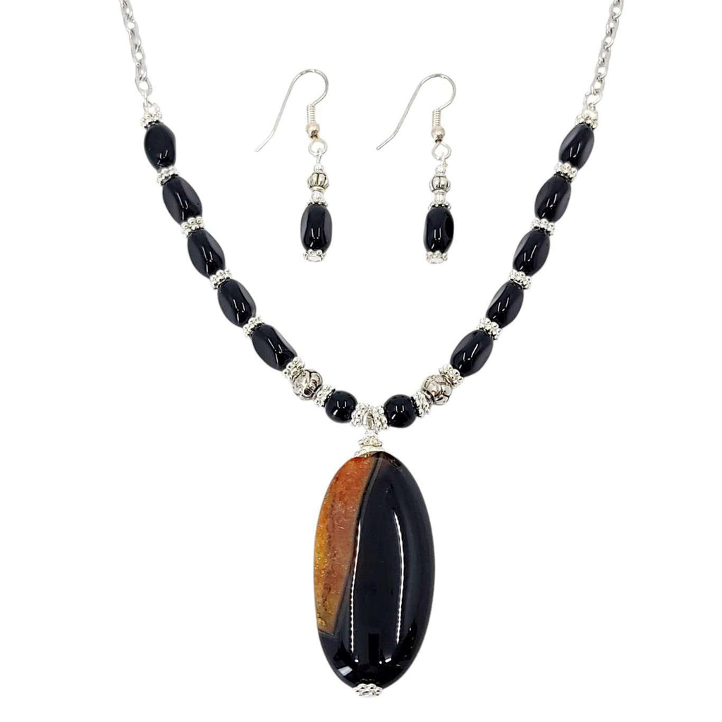 Earrings - Glass Bead Drops (Black) by Tiny Aloha