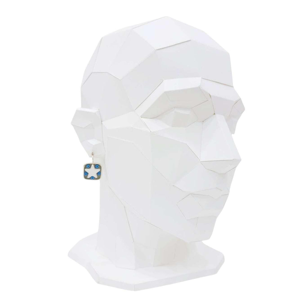 Earrings - Square Star Baby (White Stars) by XV Studios