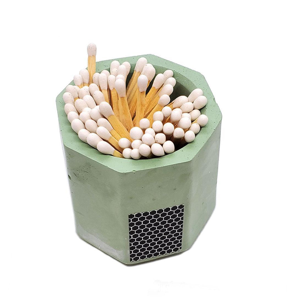 Match Holder - Matcha Green Concrete (White Matches) by Tenn Prairie