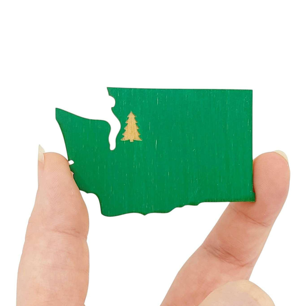 Magnets - Small - WA State Tree Over Seattle (Assorted Colors) by SnowMade