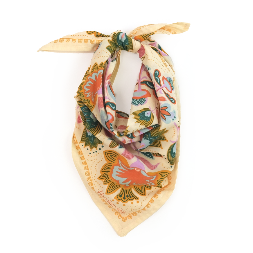 Bandana - Ingrid (Cream Multi Floral) by Handker Bandanas