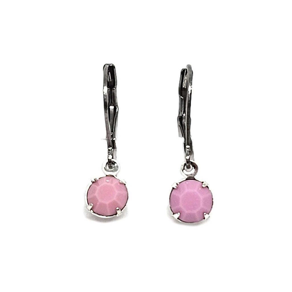 Earrings - Tiny Rhinestone Drops - Pinks (Steel) by Christine Stoll | Altered Relics