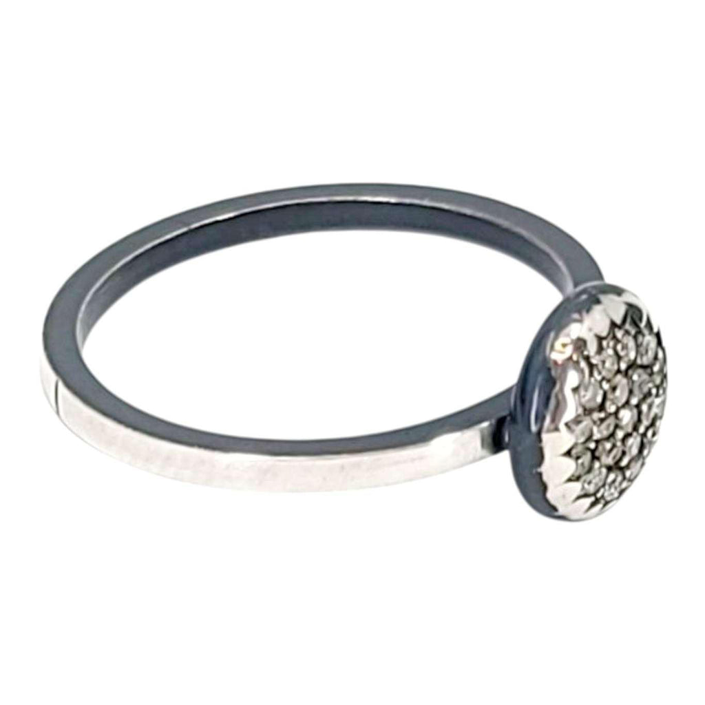 Ring - Size 8 - 8mm Pave Diamond Notched Band (Sterling Silver, Diamond) by 314 Studio