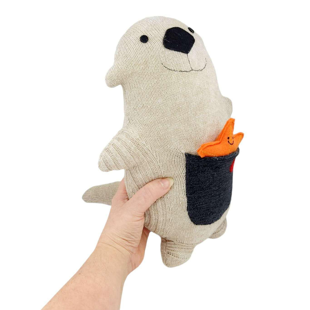 Plush - Sea Otter with Starfish by Happy Groundhog Studio