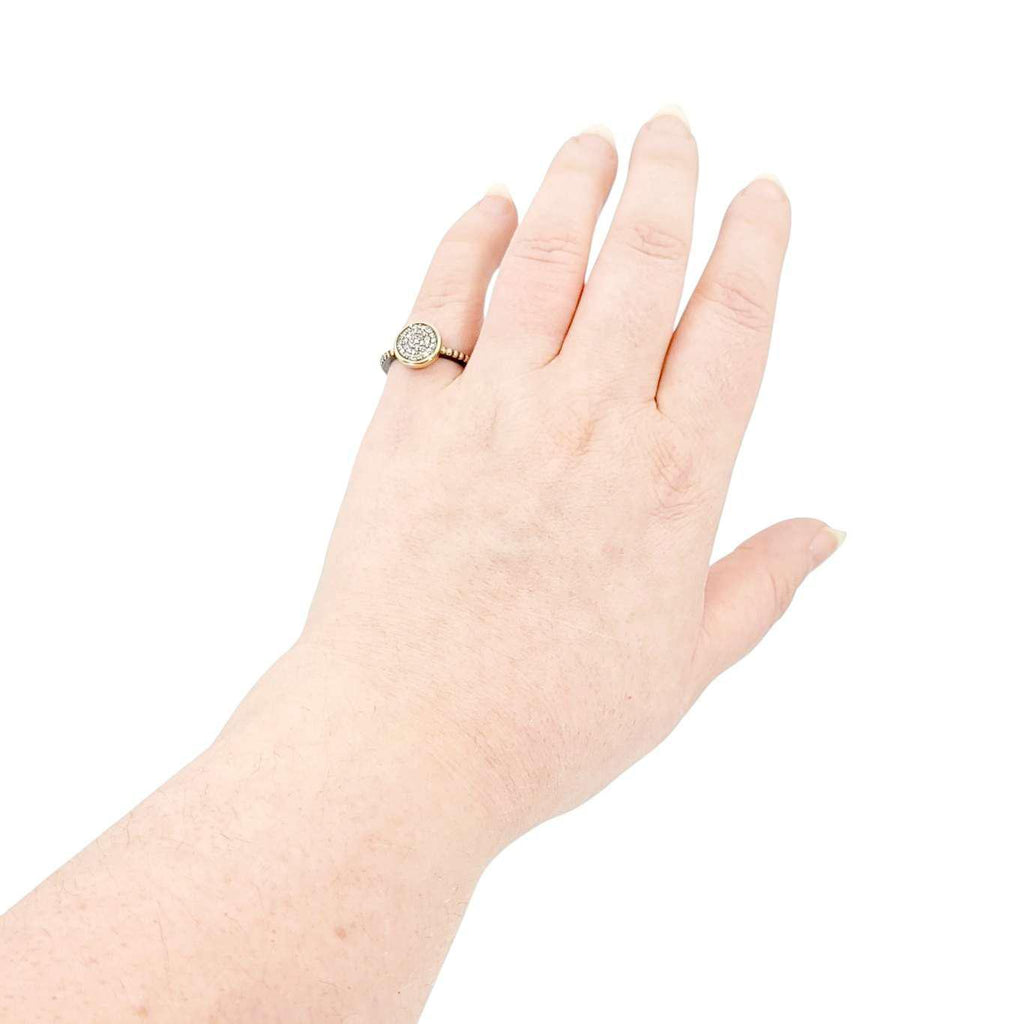 Ring - Size 7 - 10mm Pave Diamond Beaded Band (14k Gold, Sterling Silver, Diamond) by 314 Studio