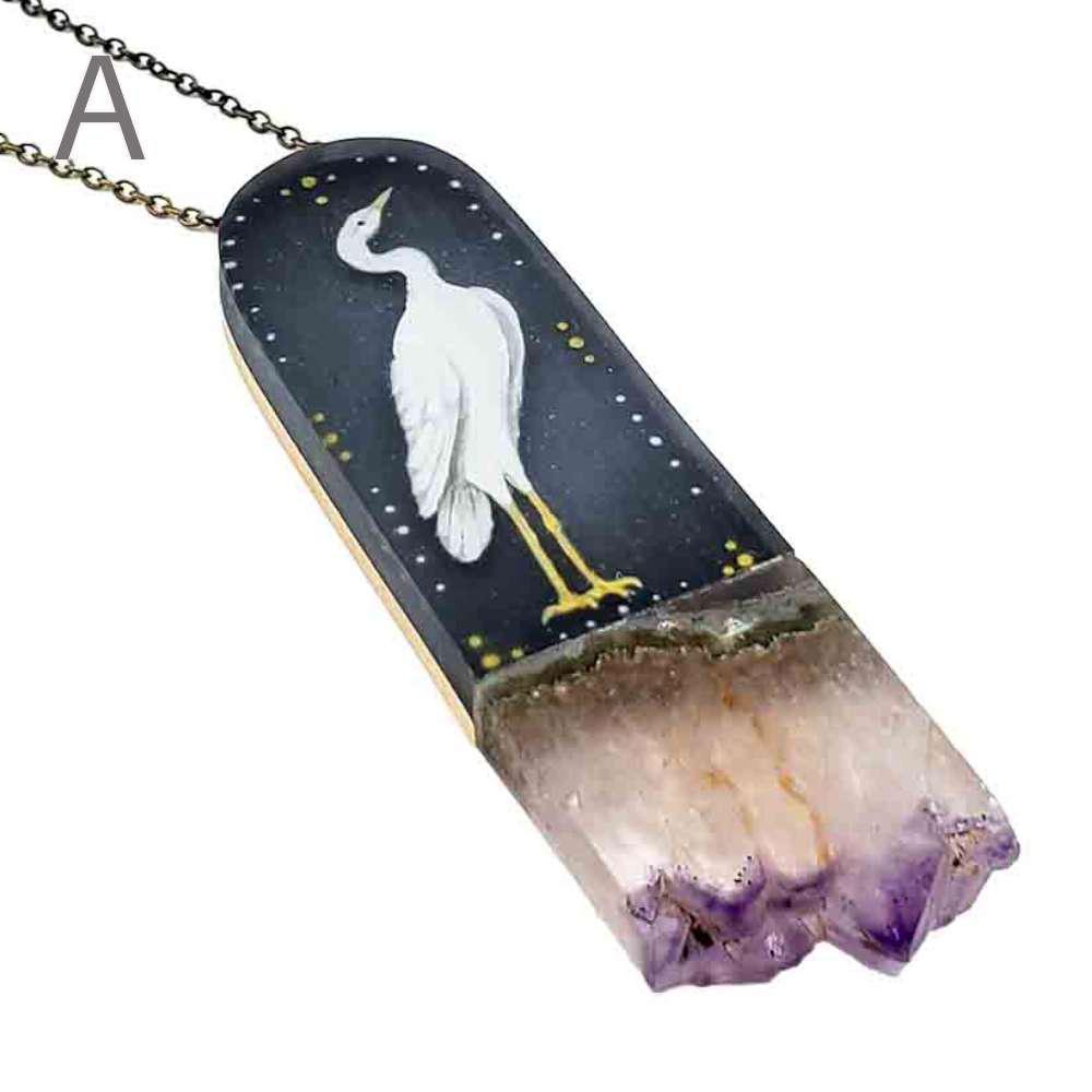 Necklace - Heron Crystal by Fernworks