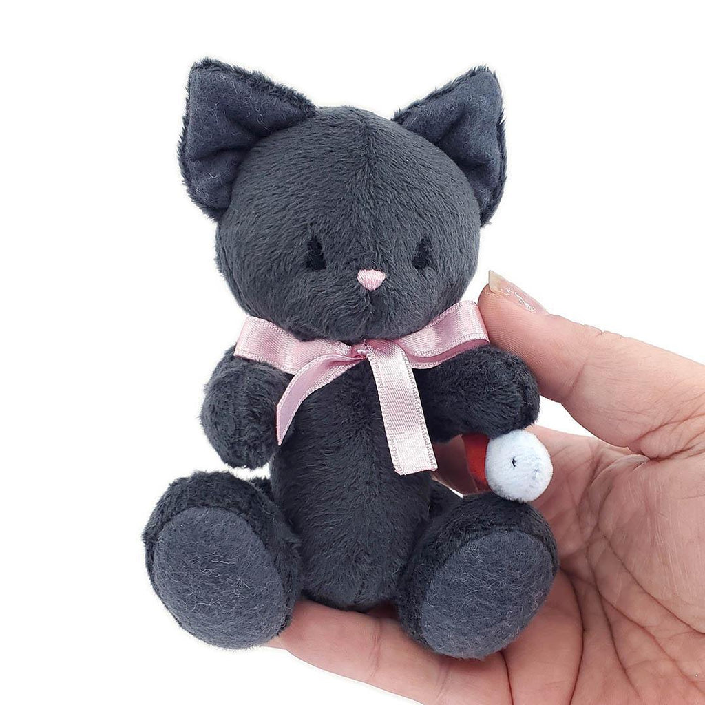 Plush - Cat Dark Gray Gray Fish Pink Ribbon by Frank and Bubby