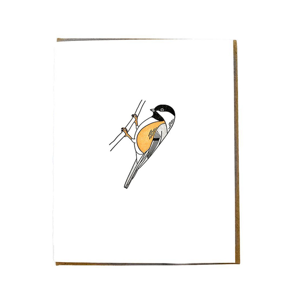 Card - Black-Capped Chickadee Letterpress by Green Bird Press