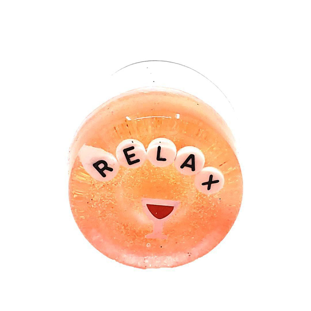 Shower Art - Mini - Relax - Wine Glass (Coral Orange) by Ugly Baby