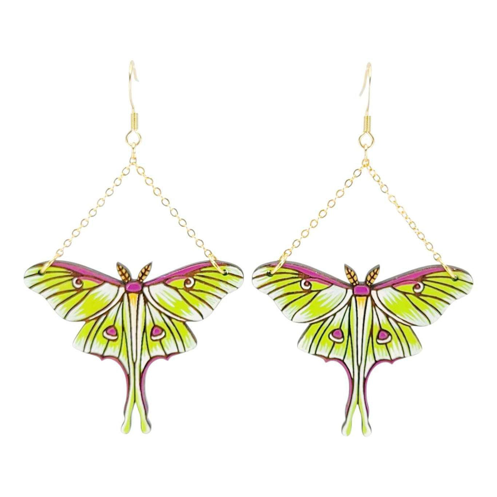 Earrings - Luna Moth (Gold French Hooks) by Fresh Cuttery