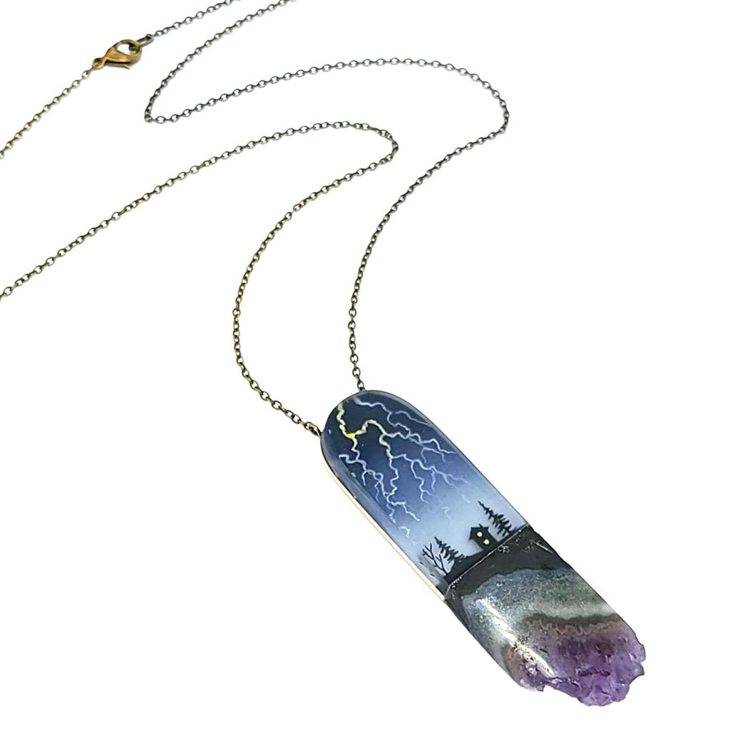Necklace - Lightning Crystal (Amethyst) by Fernworks