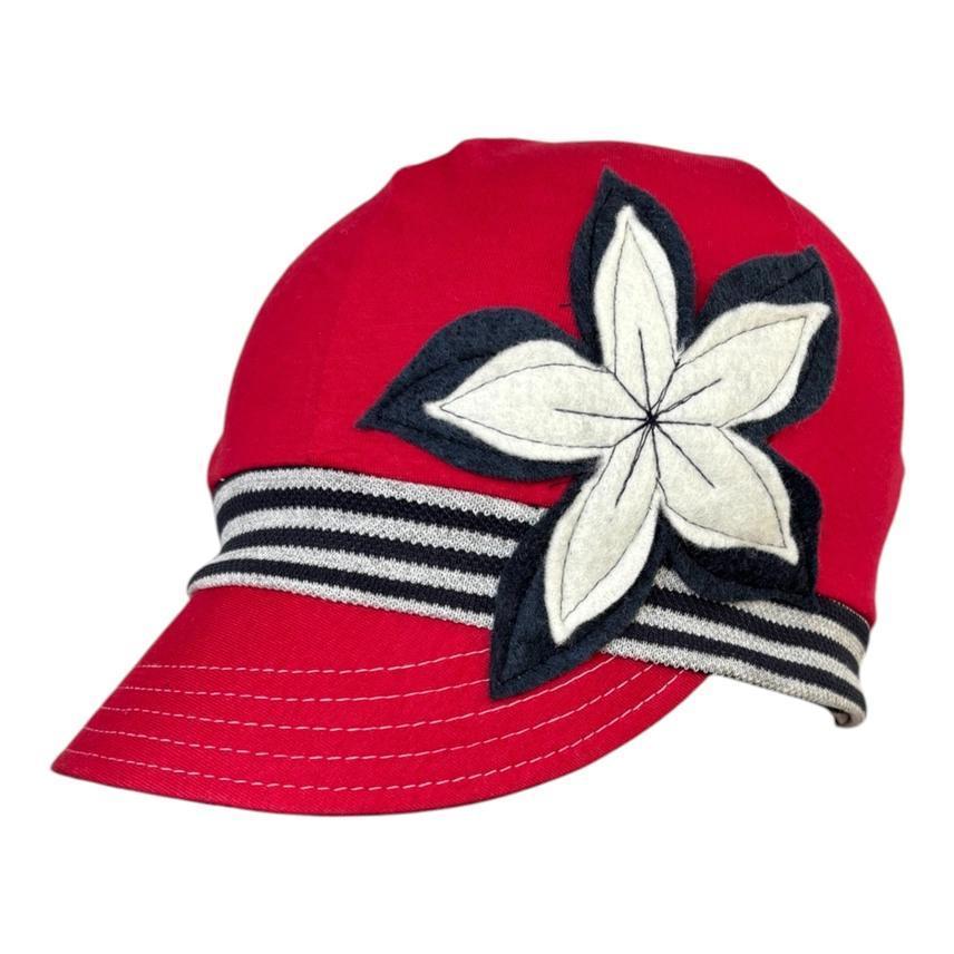 Adult Hat - Weekender Double Blossom (Red Striped) by Hats for Healing