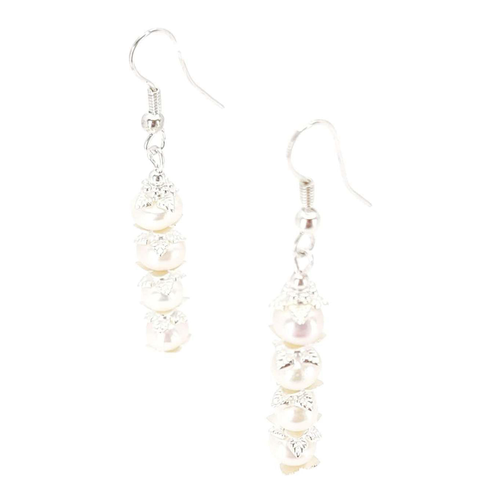 Earrings - Stacked Pearl Drops (Cream) by Tiny Aloha