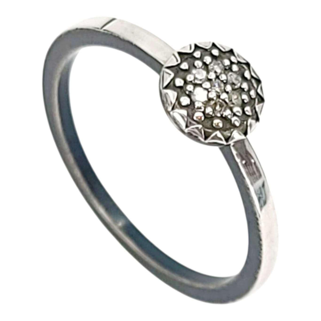 Ring - Size 7.5 - 6mm Pave Diamond Notched Band (Sterling Silver, Diamond) by 314 Studio