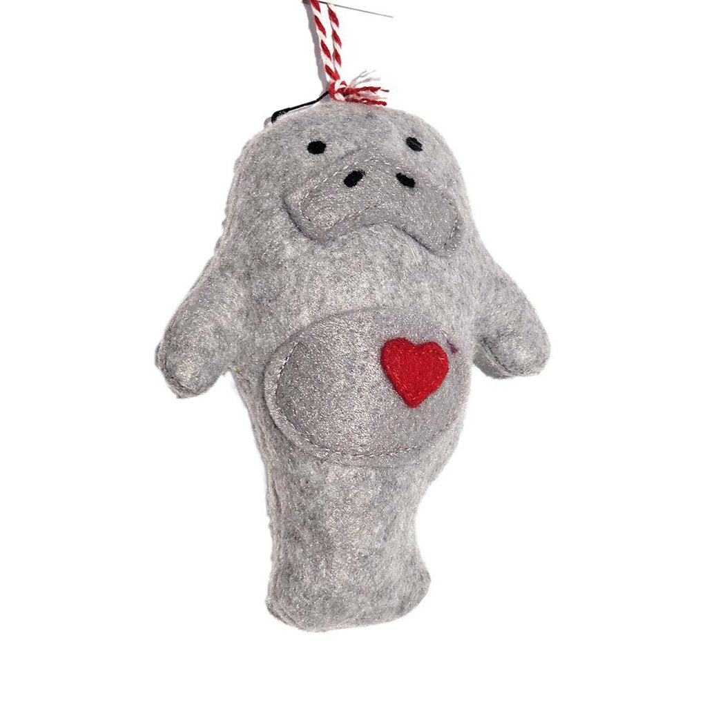Ornament - Manatee (Gray) Mini Plush by The Happy Groundhog Studio