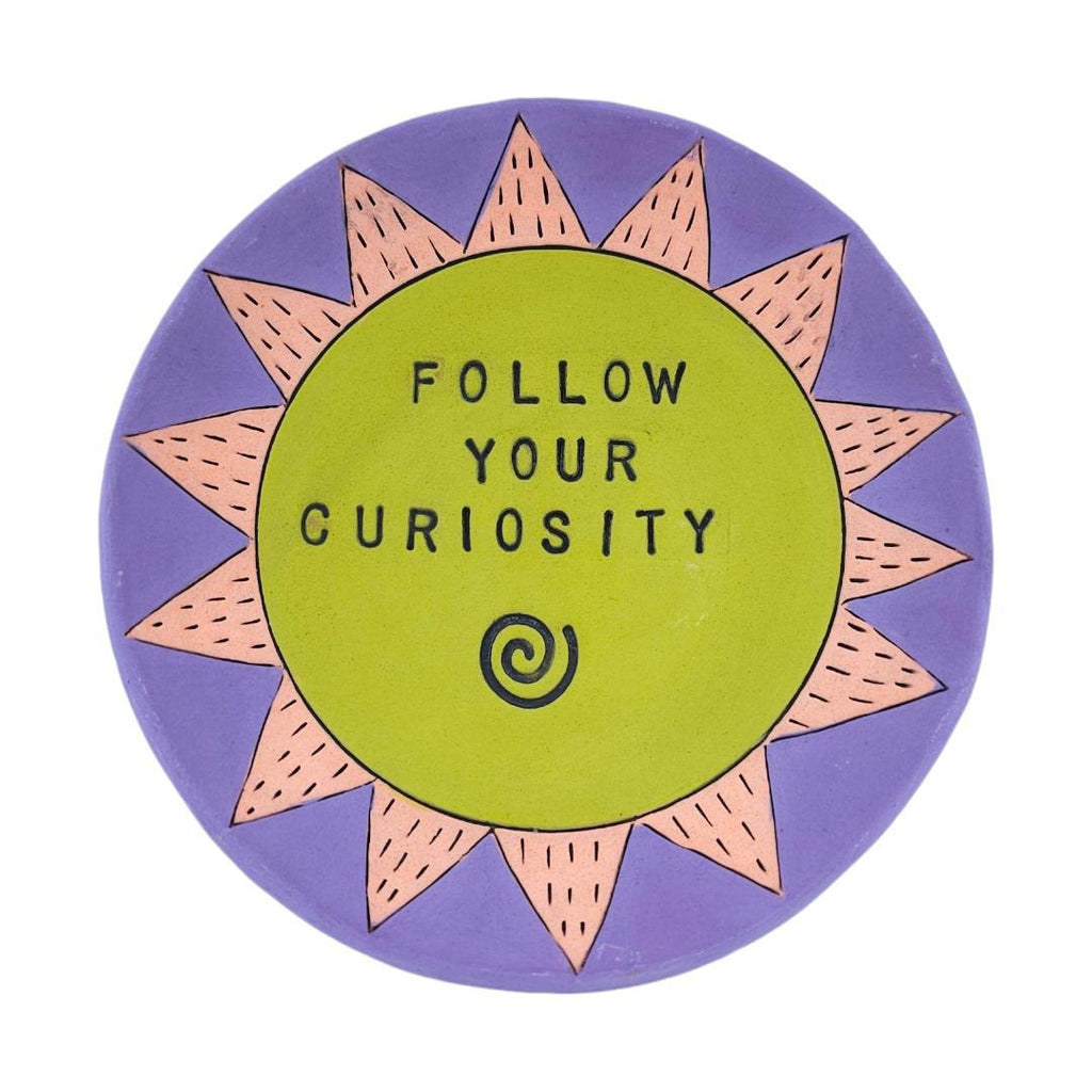 Ring Dish - 5in - Follow Your Curiosity (Green) by Leslie Jenner Handmade