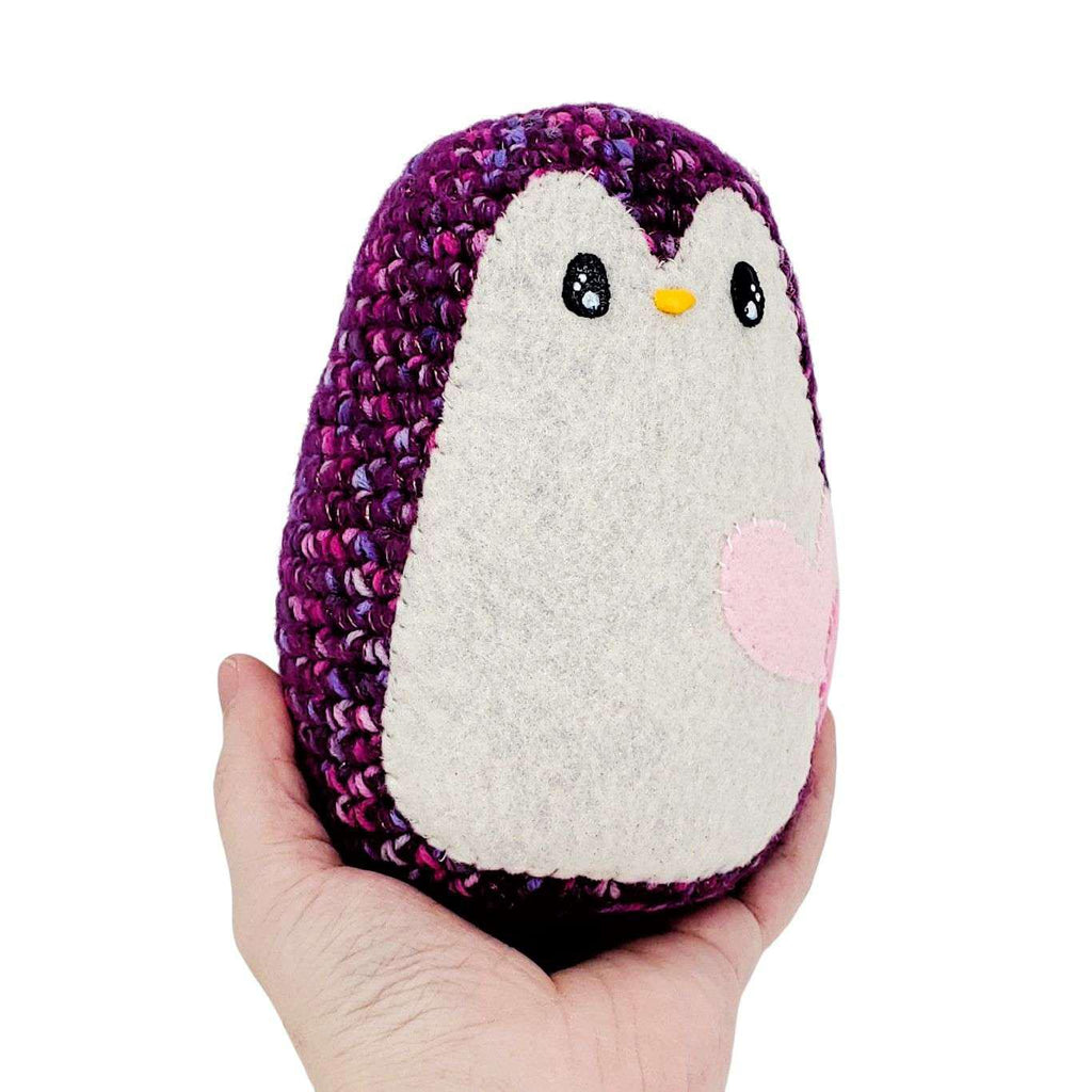 Plush Toy - Extra Large Penguin (Multicolored Pink with Pink Double Heart) by Moyo Workshop