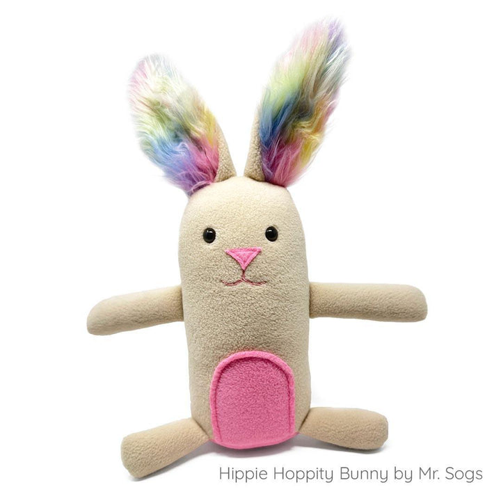 Plush - Hippie Hoppity Bunny (Rainbow Fuzz Ears) by Mr. Sogs