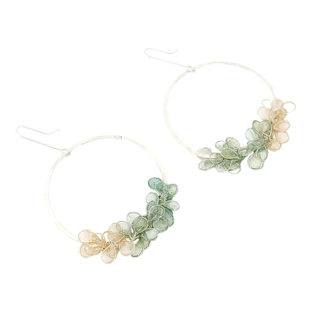 Earrings - Large Silver Laurel (Assorted Colors) by Verso