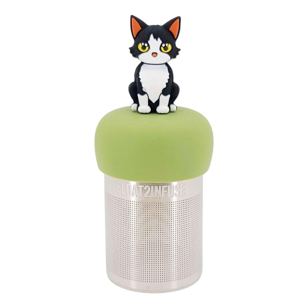 Tea Infuser - Black & White Cat (Green Base) by Float2Infuse