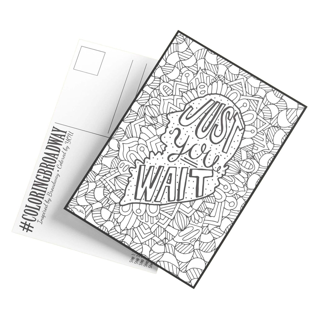 Coloring - Set of 4 - Just You Wait (Pages or Postcards) by Coloring Broadway