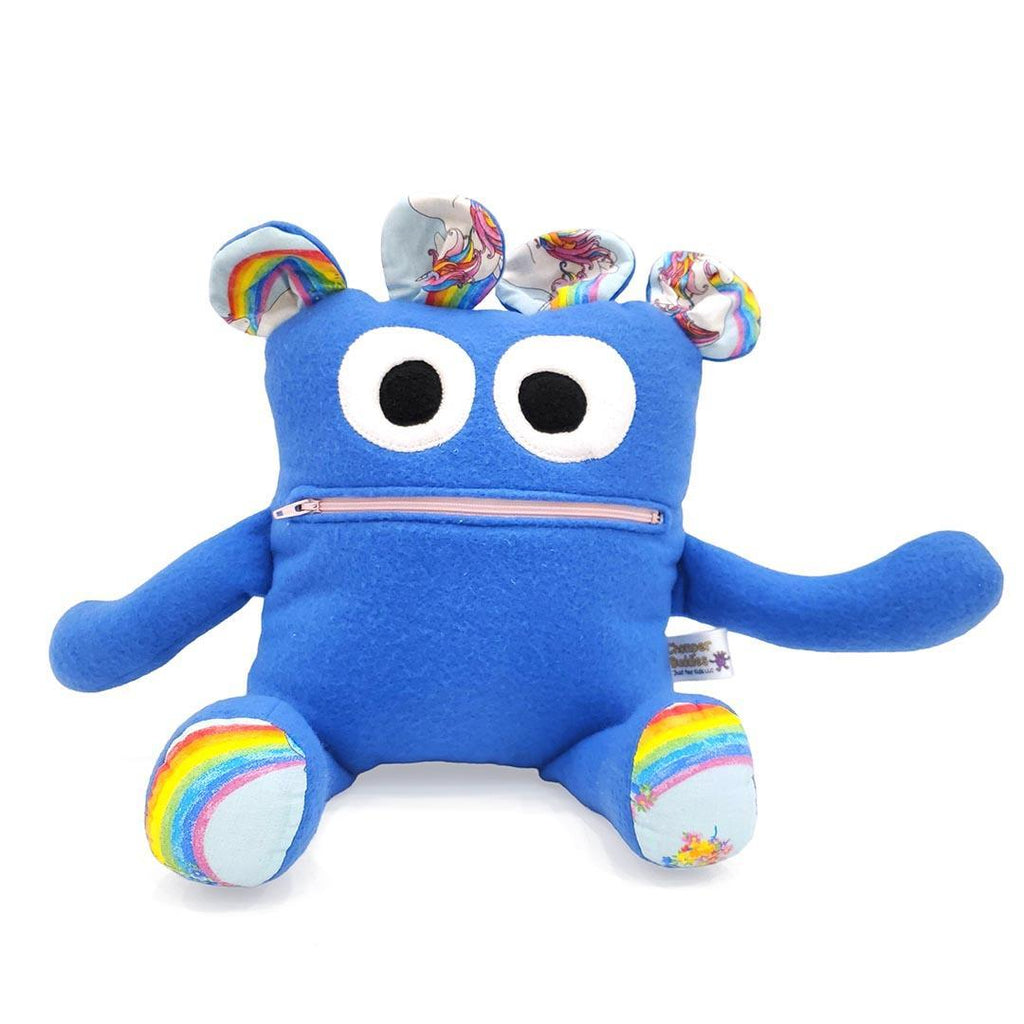 Plush - Large Chomper Buddy (Blue Rainbow Unicorn) by Peek A Boo Plush